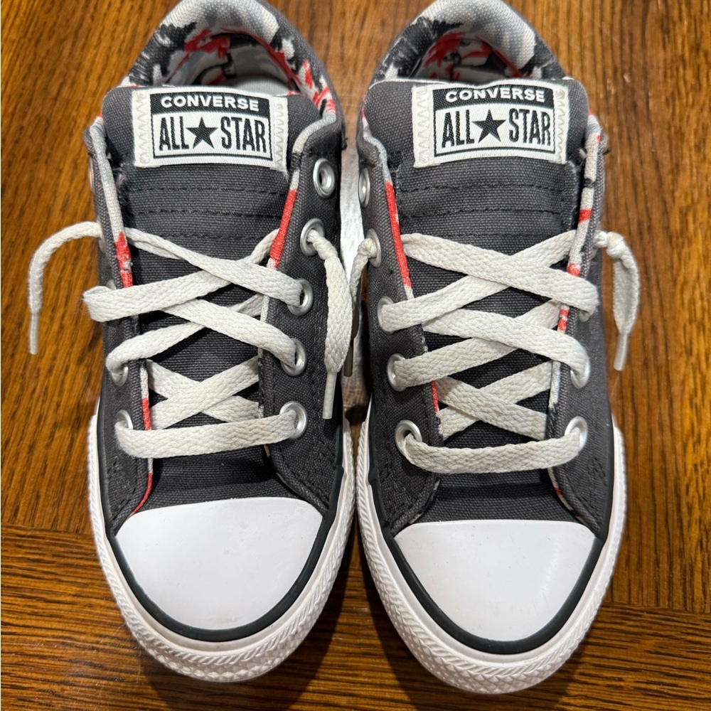 Converse Kids' Charcoal and White Sneakers